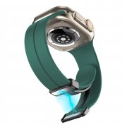 Ремешок для Apple Watch 38 mm силикон на магните (сосново-зеленый) — 3