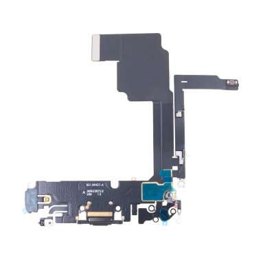 Шлейф для Apple iPhone 15 Pro на разъем зарядки/микрофон (черный) &mdash; 1