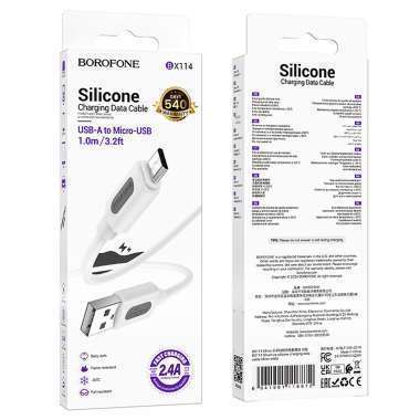 Кабель Borofone BX114 (USB - micro USB) 100см (белый) — 2